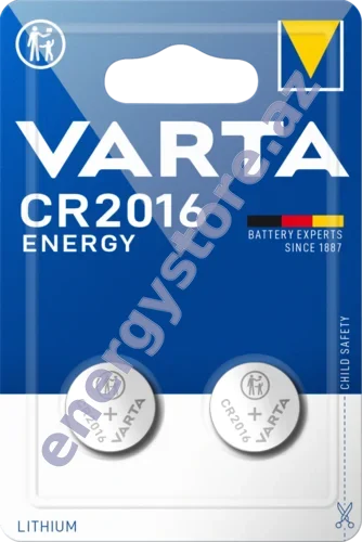 VARTA ENERGY CR2016 — CR2016 litium-manqan dioksid batareya (06016)
